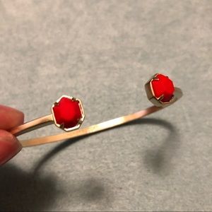 Kendra Scott red and gold Teddy cuff